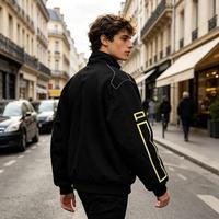 ZXPFSL Veste de course vintage personnalisée pour hommes, style streetwear décontracté, broderie sur le devant, pour l'hiver, F1, course automobile, moto