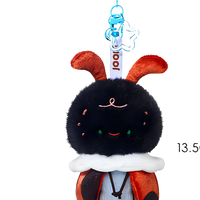 Porte-clés en peluche coccinelle 13,5 cm, style apaisant, certifié ASTM, doux et câlin, fabrication sur mesure