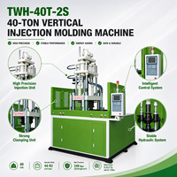 Machine de moulage par injection à table rotative verticale HG-TW-55V pour matériaux ABS/PP/PC, force de serrage de 55 tonnes, double poulie de skateboard
