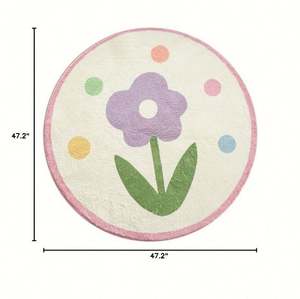 Tapis de jeu pour bébé doux et plus épais, rond, antidérapant, pour ramper sur le sol - Product Image 2