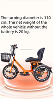 Mini tricycle électrique et à pédales, tricycle à trois roues à double usage, scooter de mobilité