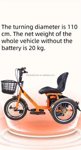 Mini Triciclo Elettrico e <span class=keywords><strong>a</strong></span> Pedali, Bicicletta <span class=keywords><strong>a</strong></span> Tre Ruote Multifunzione, Scooter per Mobilità - Product Image 5