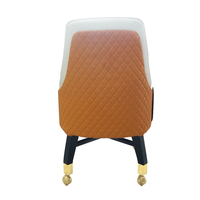 Chaise coulissante de luxe en cuir orange d'usine chaise de bar pour salle de jeux casino barbier personnalisée