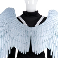 Ailes d'ange réutilisables légères aspect plume blanche, accessoire de costume pour Halloween, cosplay, carnaval, fête