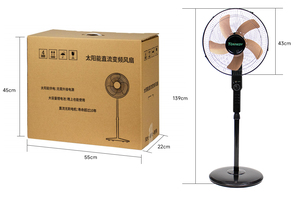 Solar Variable-Speed Oscillating Pedestal Fan With Aluminum Blades 5W <b>LED</b> <b>Light</b> <b>USB</b> Port 30dB Quiet Operation FS-12V-16D Recharg - Product Image 6
