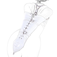 Kit de bondage SM en cuir PU, gants blancs, chemise de force, menottes, kit de fixation, entraves pour les bras pour femme