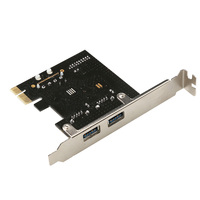 Adaptador de Tarjeta de Expansión USB 3.0 PCI-E, Hub USB 3.0 Externo de 2 Puertos, Conector Interno de 19 Pines con Conector de Alimentación IDE de 4 Pines