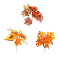 Bouquet de feuilles d'érable artificielles en plastique pour la Fête de la Récolte, décoration intérieure/extérieure réaliste, hauteur 30-100 cm, Thanksgiving, Automne
