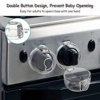 VB003 Prodigy innovant serrures de sécurité de cuisine interrupteur de protection de four à gaz protecteur de couvercle de bouton de poêle en PVC durable et matériau PC