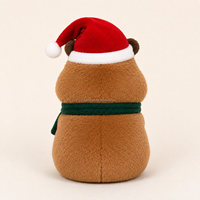 Maßgefertigtes Weihnachts-Capybara-Plüschtier mit Weihnachtsmütze, Schal und Geschenkbox, Langlebig, 12 cm, für Festliche Heimdekoration