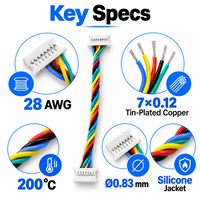 Kabel Harness Silikon Ultra Tipis 1.25 Pitch Konduktor Tembaga Berlapis Timah Lunak 300V Kabel Terminal untuk Drone JST Molex
