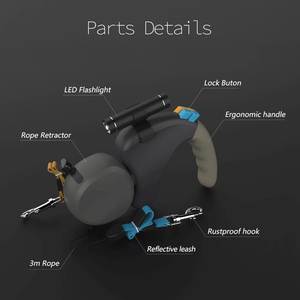 Pet çekiş halat kemer çift köpek oyuncağı tasma rotasyon Pet halat geri çekilebilir ışık çift Pet malzemeleri ile 2 köpekler için yürüyüş - Product Image 2