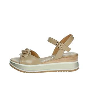 19234-E5 BEIGE <b>WEDGE</b> <b>SANDALS</b> - Product Image 1