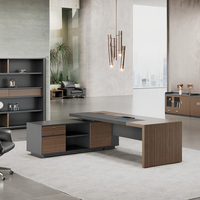 Bureau de direction en bois durable, design moderne et luxueux, écologique, avec rangement, mobilier de bureau, table de direction