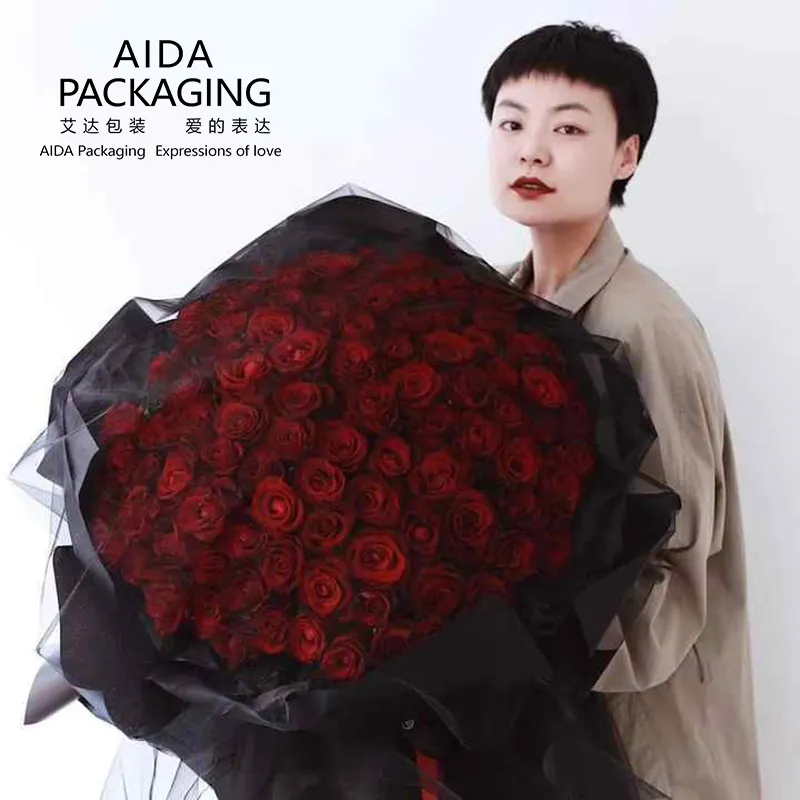 AIDA colorido papel coreano flor envoltura de lujo mate ramo de flores papel de regalo impermeable
