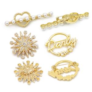 Mode broches femmes strass broche argent or alliage bijoux perles métal personnalisé Hijab broches pour les femmes - Product Image 3