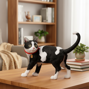 รูปปั้นแมวเรซิ่นรูปวัวที่ปรับแต่งได้ งานแกะสลักสวยงาม งานฝีมือศิลปะเรซิ่น ตกแต่งบ้านแบบรักษ์โลก - Product Image 3