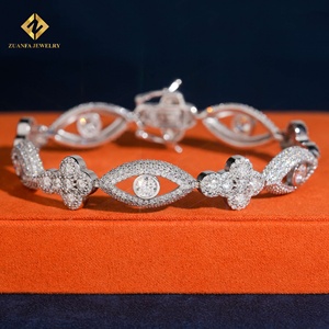 ZUANFA JEWELRY Pulsera de Oro Blanco con Ojo Turco y Diamantes Cultivados en Laboratorio, Corte Brillante Redondo, Certificado IGI, Joyería de Lujo con Diamantes - Product Image 4