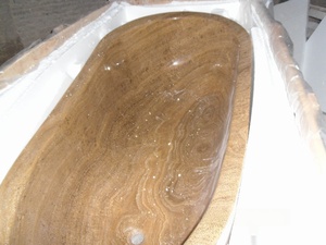 Offres Spéciales marbre naturel pierre jaune Onyx baignoire pierre naturelle salle de <span class=keywords><strong>bain</strong></span> baignoire pour adulte - Product Image 4