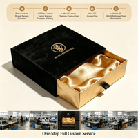 Boîtes rigides en carton personnalisées, écologiques, recyclables, haut de gamme, avec logo estampé or, surface en velours, pour bijoux, montres, lunettes