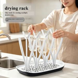 Standing Baby <b>Bottle</b> Holder & Drying <b>Rack</b> Foldable PP Material Portable <b>Storage</b> for Household Use - Product Image 3