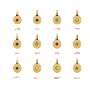Pendentif <span class=keywords><strong>en</strong></span> zircon <span class=keywords><strong>soleil</strong></span> de <span class=keywords><strong>décembre</strong></span>, acier inoxydable rond, DIY12, petit pendentif, couleur or 18 carats, collier de préservation de la couleur, bijoux - Product Image 5