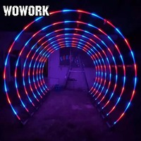 WOWORK Lumière LED RGB Magique Effet Météore Étoile Filante Pentagone Polygone Arche Tunnel Lumière de Chemin Entrée Support pour Décoration de Mariage et de Fête