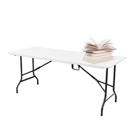Mobilier d'extérieur Table pliante rectangulaire portable de 6 pieds Table pliante en plastique blanche pour le camping et les fêtes en gros
