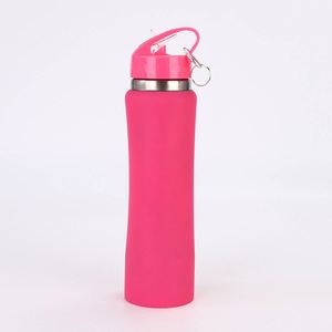 Bouteille isotherme sous vide en acier inoxydable, design cintré, 600ml 750ml, portable, avec couvercle à paille, réutilisable pour la randonnée et les voyages - Product Image 6
