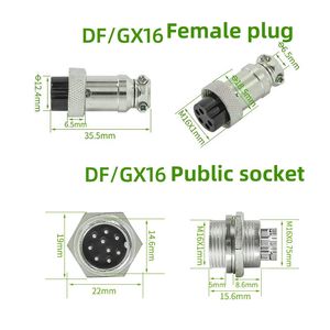 Conector Circular GX16 de 2P 3P 4P 5P 6P 7P 8P 9P 10 Pines, Enchufe y Conector de Aviación con Tuerca Hexagonal, Contactos Plateados, Carcasa de PPS - Product Image 3