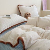 Ensemble de couette en velours de lait doux double face, certifié Oeko-Tex 100 Premium, polyester, plié, pour hôpital, maison, hôtel, nouveau design, literie