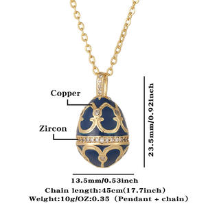Style <span class=keywords><strong>russe</strong></span> Fabergé coloré oeuf de caille pendentif collier <span class=keywords><strong>bijoux</strong></span> saint valentin cadeau - Product Image 6