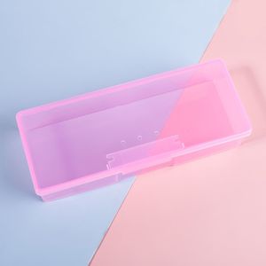 Plastic Nail Tool Box With Lid Rectangle Shape 19.3x7.8x3.9cm Eco Friendly Office Organizer Storage Container Blue - Product Image 4