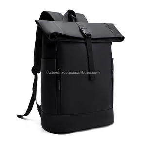 High quality Fast deliver <b>Laptop</b> Business Travel Backpack Trend Waterproof PU Notebook Sports Top Roll Bag Zipper Closure - Product Image 2