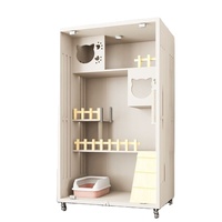 Lit de luxe pour chat, villa tout-en-un, armoire intérieure pour chat avec toilette et bac à litière électrique, garde au chaud en toutes saisons