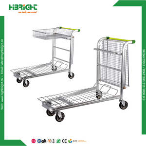 Carrito de Compras de Dos Niveles Resistente para Supermercado, Carrito de Alambre Metálico con Cesta para Tiendas Minoristas - Product Image 6