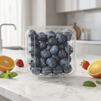 4,4 oz Blauwe Bes Plastic Recyclebare PET Clamshell Verpakking 125g Fruit Transparante Framboos Kersen Bramen Bessen Verpakkingen