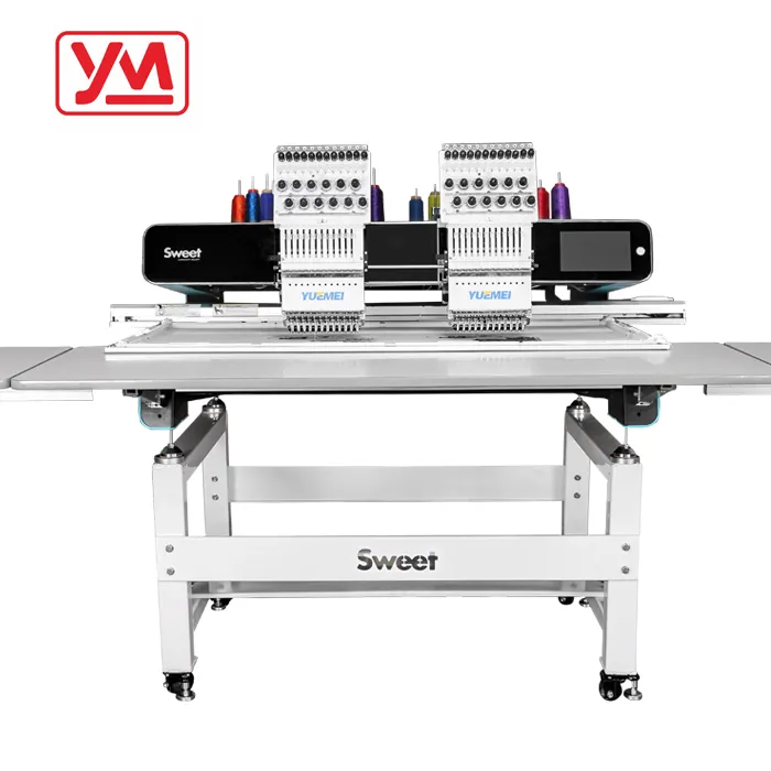 Factory price fully automatic industrial embroidery machines two head