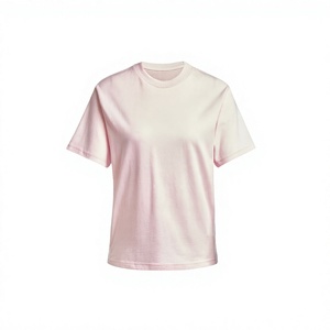 เสื้อยืดแขนสั้นคอกลมสีชมพูสำหรับผู้หญิง ทรงปกติ สีพื้น ผ้าเจอร์ซีย์ลำลอง ผ้าฝ้าย เสื้อท่อนบนสำหรับฤดูใบไม้ผลิและฤดูร้อน - Product Image 2