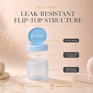 Pot en plastique PET à large ouverture avec couvercle à pression 83 mm, 250g, 300g, 350g – Distributeur pour salons <span class=keywords><strong>de</strong></span> beauté et professionnels - Product Image 4