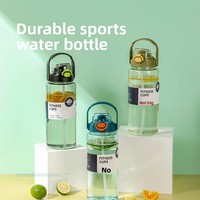 Bouteille d'eau personnalisée avec logo, grande capacité, pour voyage, sport en plein air, gourde d'été avec paille et sangle