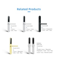 Cerradura de cilindro de embutir inteligente con Control remoto, Wifi BLE, para puerta de aluminio