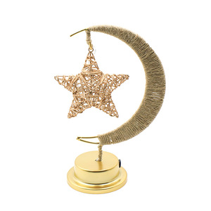 Nueva Lámpara Decorativa LED de Ramadán <span class=keywords><strong>para</strong></span> EID Mubarak, Decoración <span class=keywords><strong>para</strong></span> el Hogar con Diseño de Luna y Estrella, Lámpara de Mesa de Hierro con Diseño de Luna y Estrella de Estilo Nórdico - Product Image 5