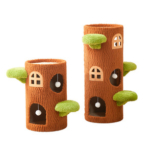 Arbre à chat moderne de luxe avec capsule spatiale intégrée, 4 niveaux, pilier haut, modèle TTZ, en matériaux non boisés, fournitures complètes pour chats - Product Image 6