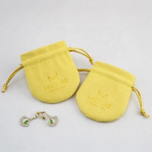 Pochette d'emballage pour bijoux en microfibre suédée sur mesure avec cordon de serrage en velours rond et logo - Product Image 5