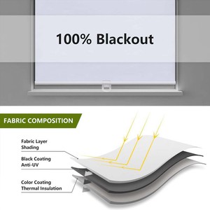 ستائر دوارة بسيطة مخصصة بدون حبال، تعتيم كامل 100٪، سهلة التركيب، تُسحب للأسفل لتغميق الغرفة - Product Image 2