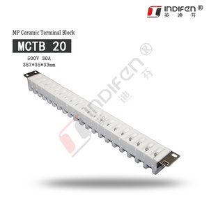 Bloc de jonction céramique INDIFEN <span class=keywords><strong>MCTB</strong></span> 20, connecteur en matériau PA, type rail DIN, applications électriques - Product Image 3