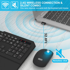 2.4ghz Usb Full-sized <b>Wireless</b> Keyboard and Mouse with Palm Waterproof Ultra Thin Ergonomic Design in Stock C202 Wiredless - Product Image 2