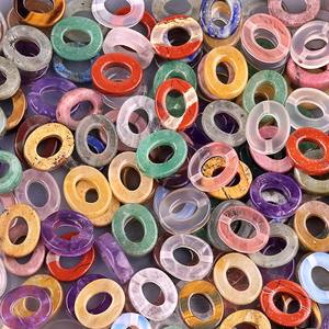 Fabbrica 10x12mm distanziatore ovale perline di pietra cavi Charm accessori <span class=keywords><strong>pietre</strong></span> gemma perle sciolte per gioielli bracciale creazione di collana - Product Image 1