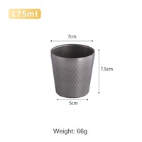 YolecenRetro Tasse à double paroi en acier inoxydable 304, isolée sous vide, pour eau/jus/bière, motif diamant, aspect vieilli, usage commercial